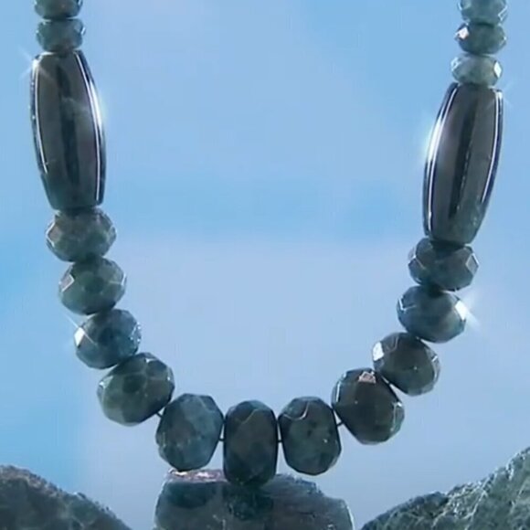 Jay King Graduated Teal Apatite Bead 18" Necklace Sterling Clasp - Picture 3 of 8